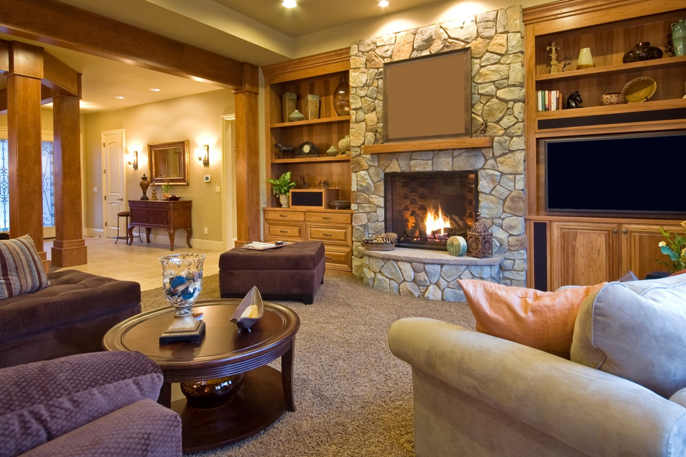 Гостиная с камином