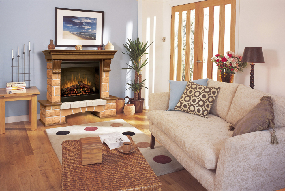 Экостиль с камином