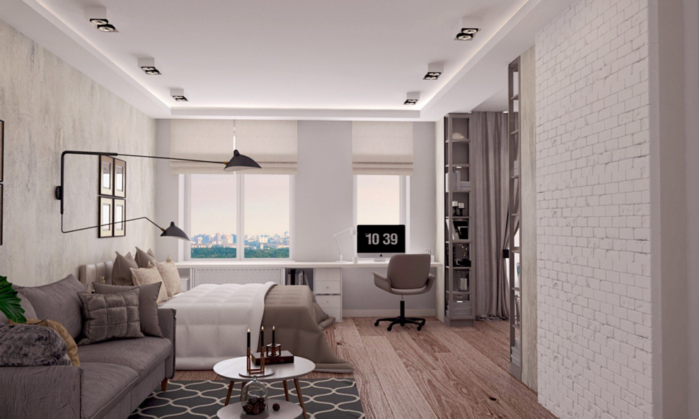 Интерьер квартиры-студии 40 кв.м