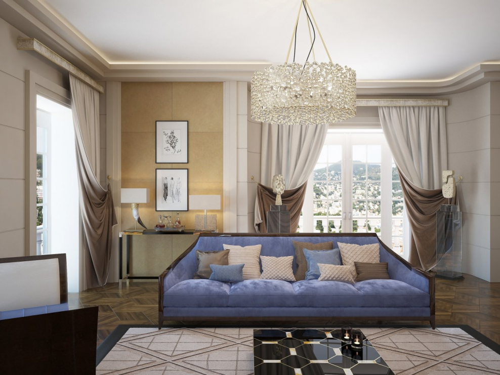 Шторы в американском стиле для гостиной