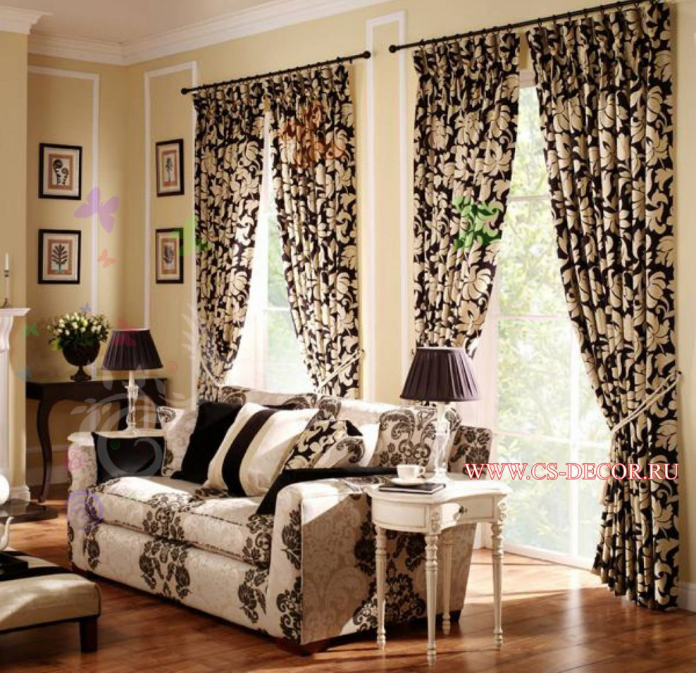 Шторы арт деко в гостиной