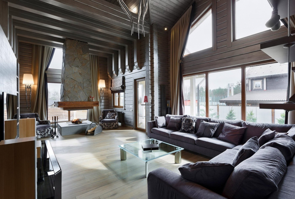 Современный деревянный интерьер