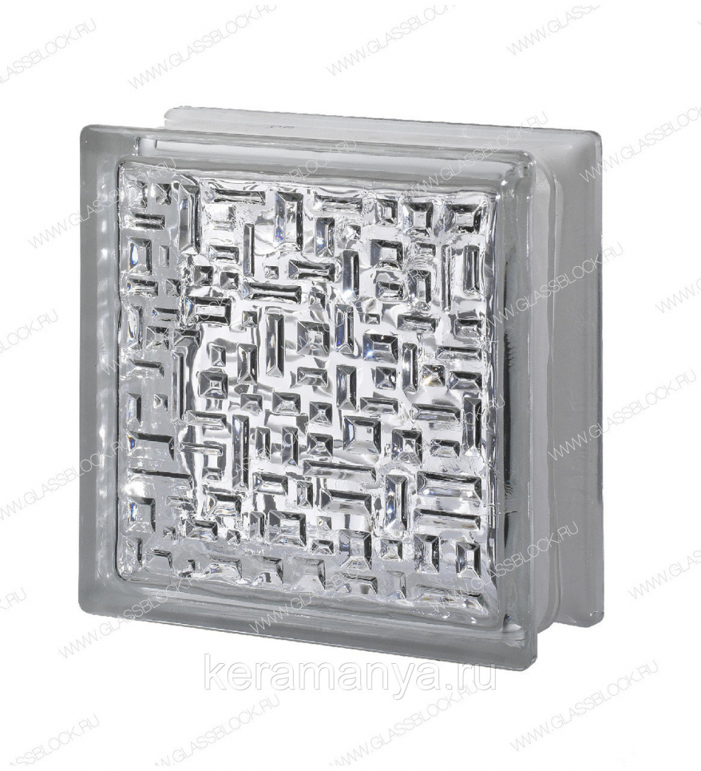 Стеклоблок 19х19х8 Арктика бесцветный