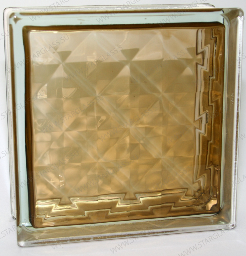 Стеклоблок Алмаз коричневый