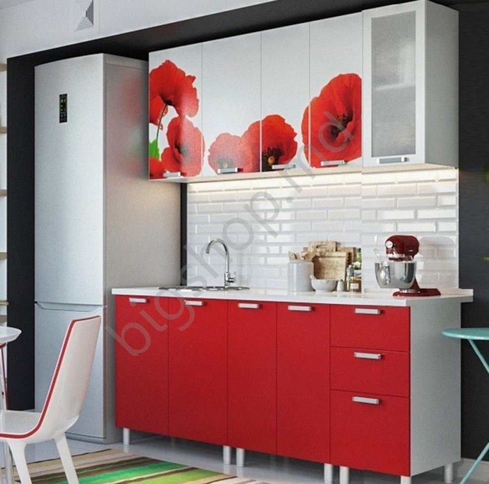 Кухня маки 1.8 фотопечатью