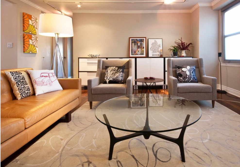 Интерьер в бежево рыжих тонах