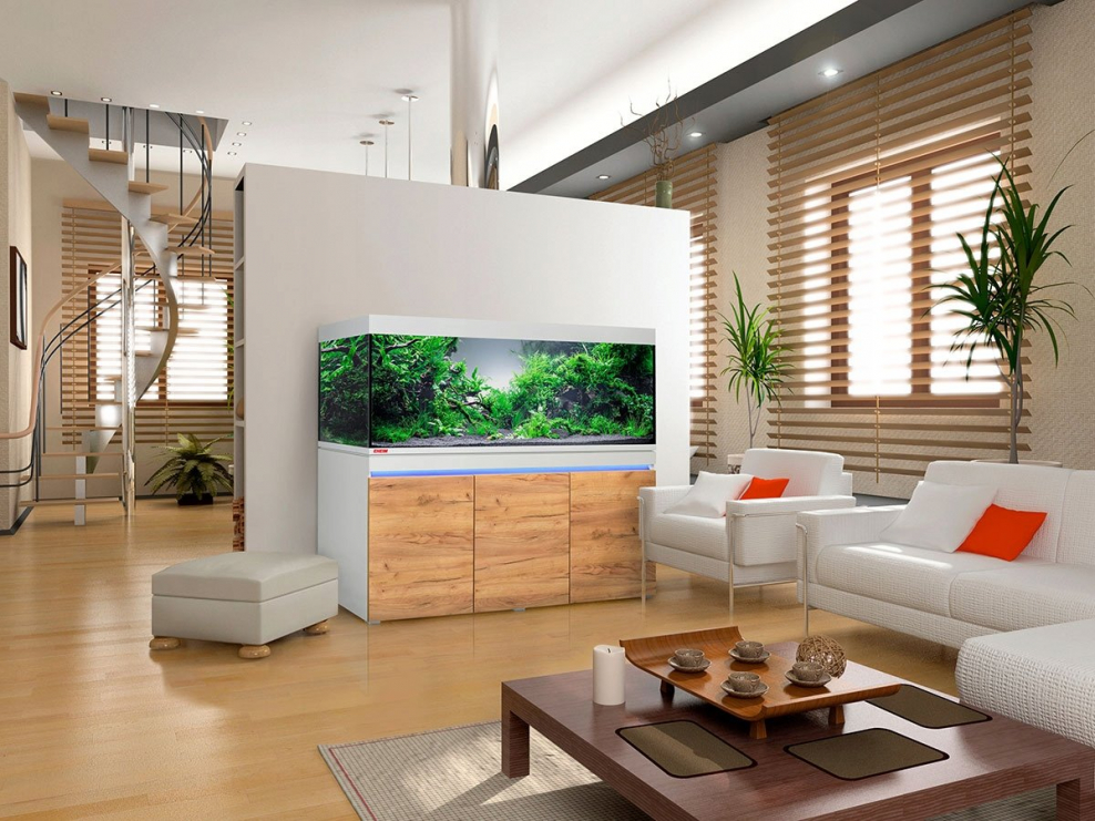 Аквариум в интерьере гостиной