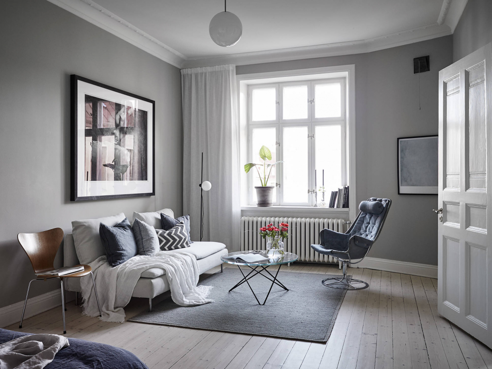 Интерьер в серых тонах благородный серый