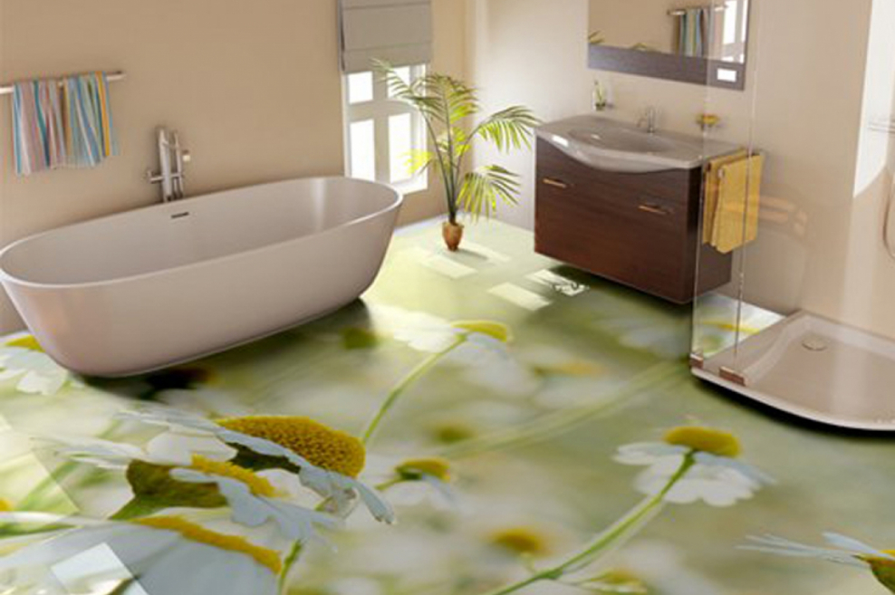 3d наливной пол в ванной