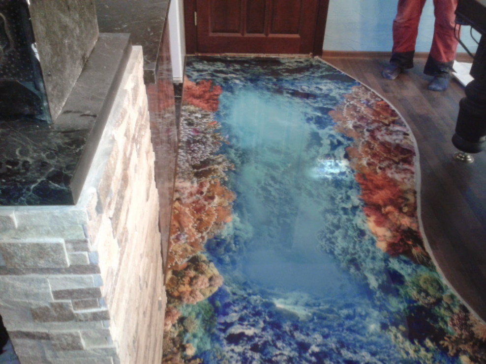 Наливной пол в бане