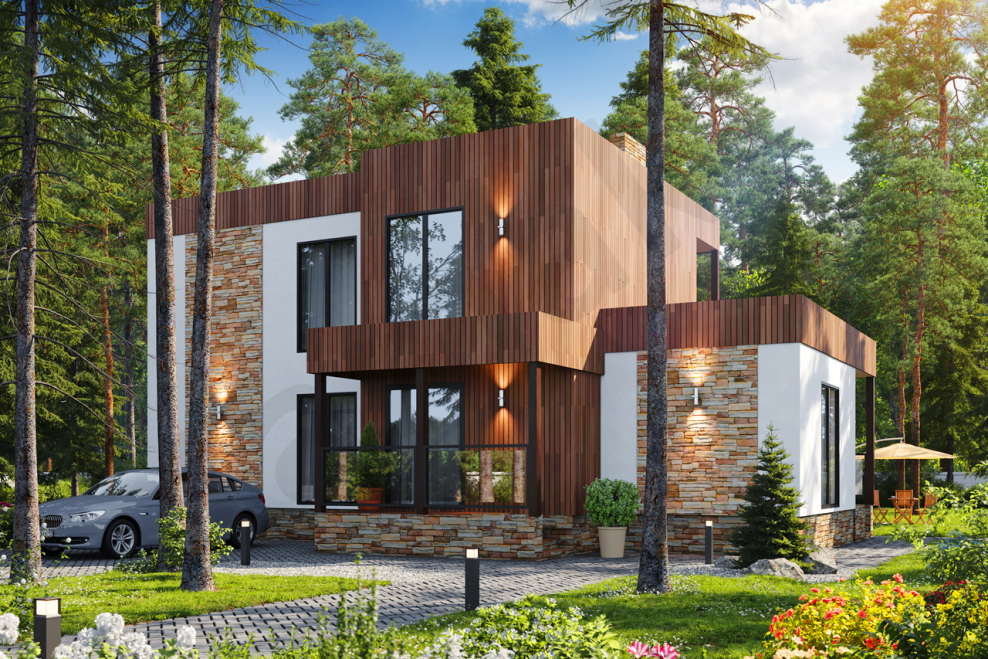 Современные коттеджи проекты