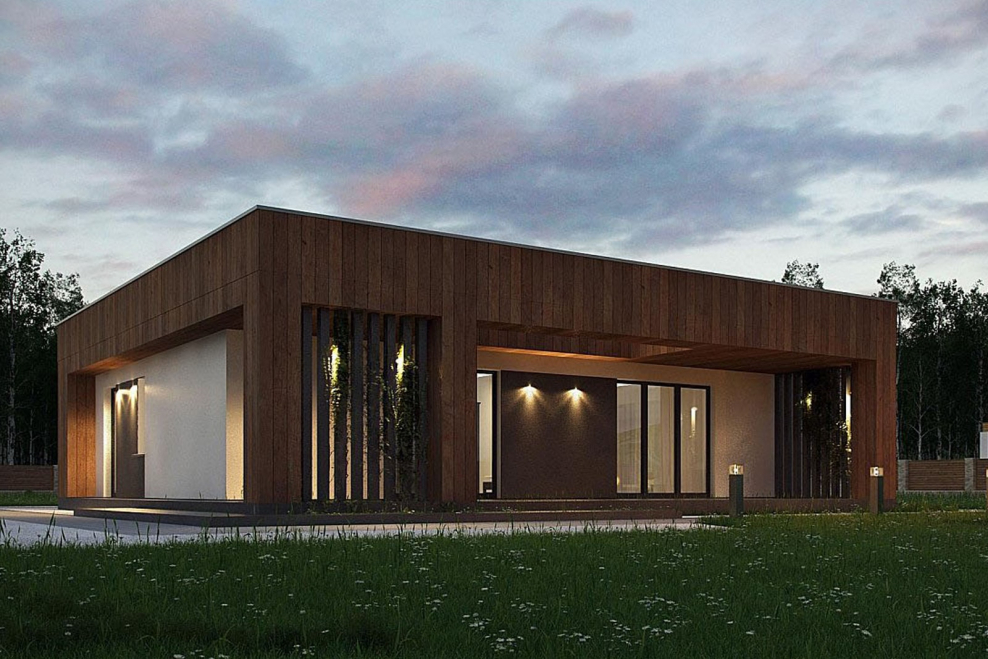 Современный дом с плоской крышей