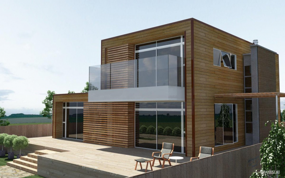 Дом из клееного бруса в стиле Модерн