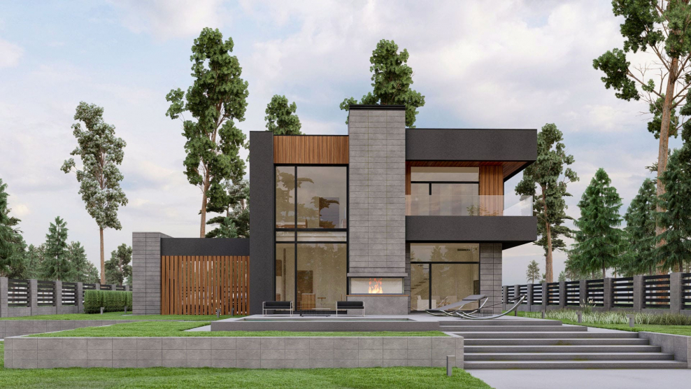 Монолитный загородный дом