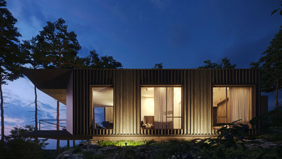 Модульный дом с плоской крышей