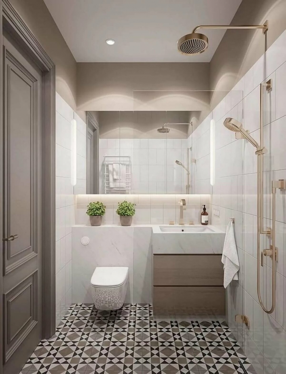 Современная светлая ванная