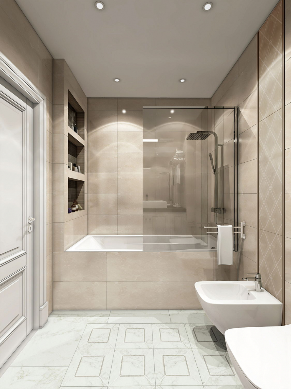 Ванная в светлых тонах