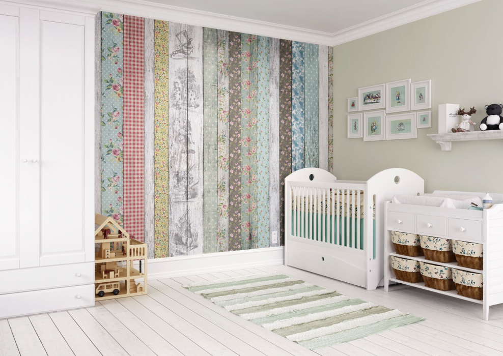Комбинирование обоев в детской