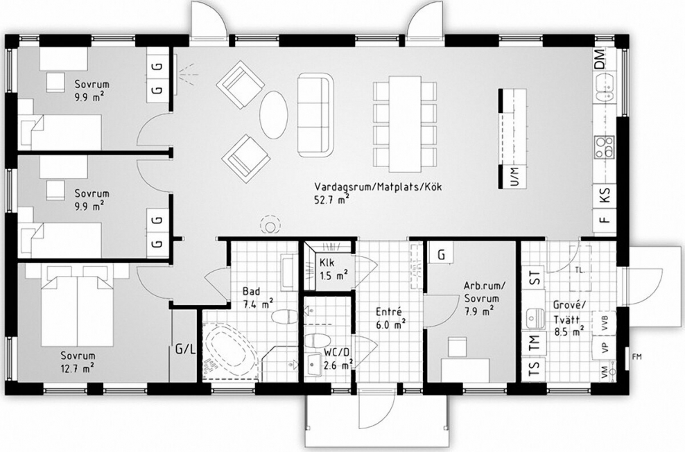 Скандинавский дом планировка