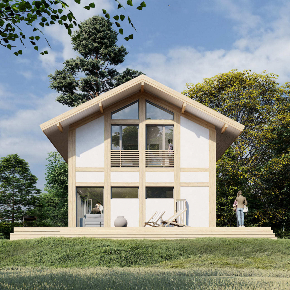 Купить домик в скандинавском стиле в Рязани сборный