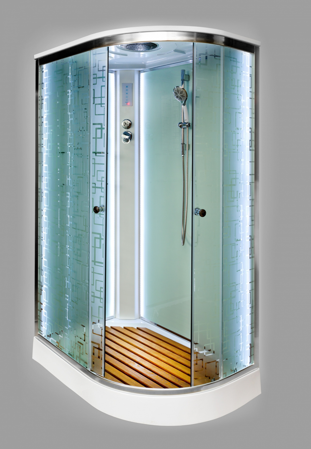 Душевая кабина Deto ем1512 l низкий поддон 120см*80см