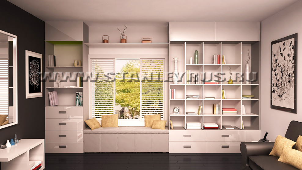 Встроенные шкафы в комнате подростка