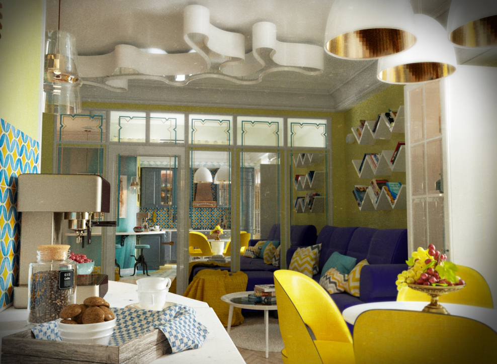 Яркий Эклектика интерьер