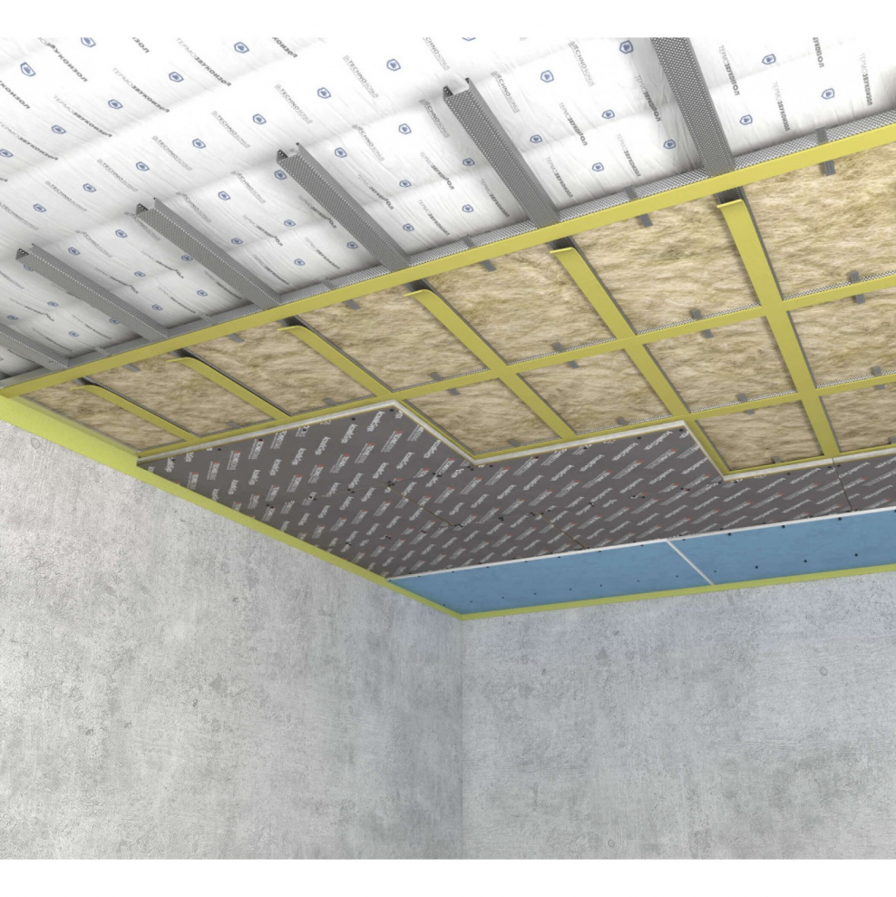 Каркасная система звукоизоляции потолка «стандарт п»