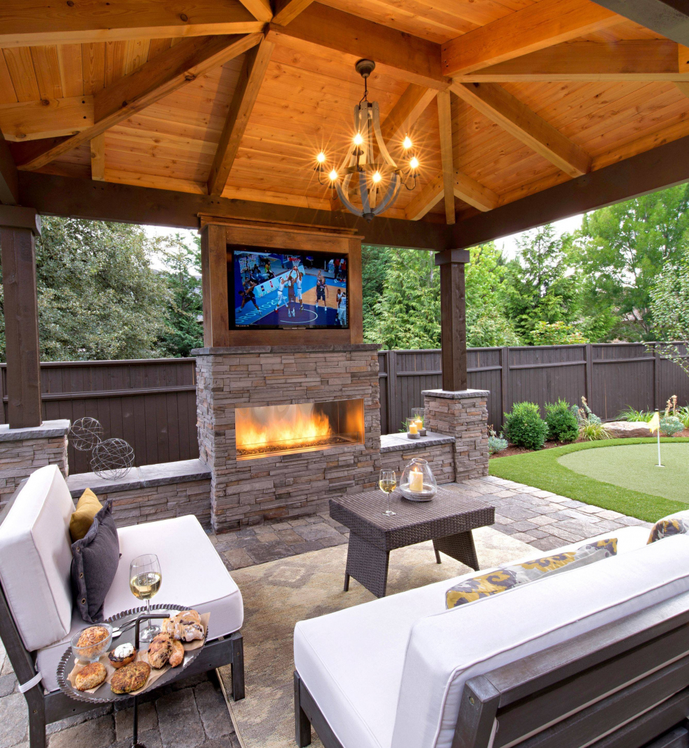 Веранда патио с мангалом