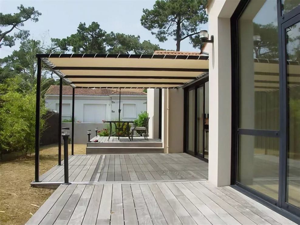 Навес с плоской крышей