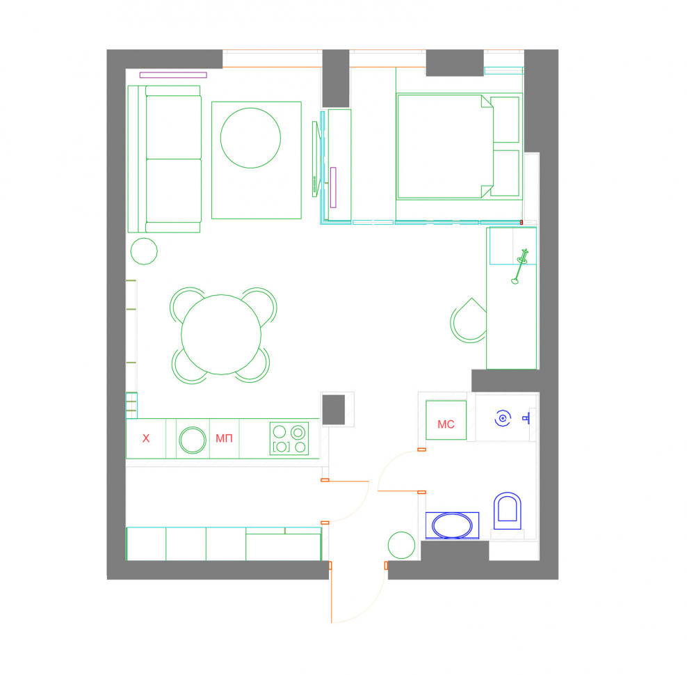 Планировка квартиры 40 квадратных метров