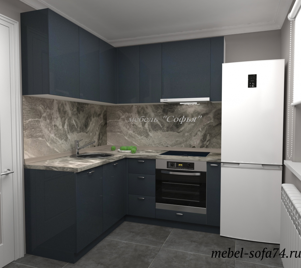 Кухня Глетчер маренго Силк