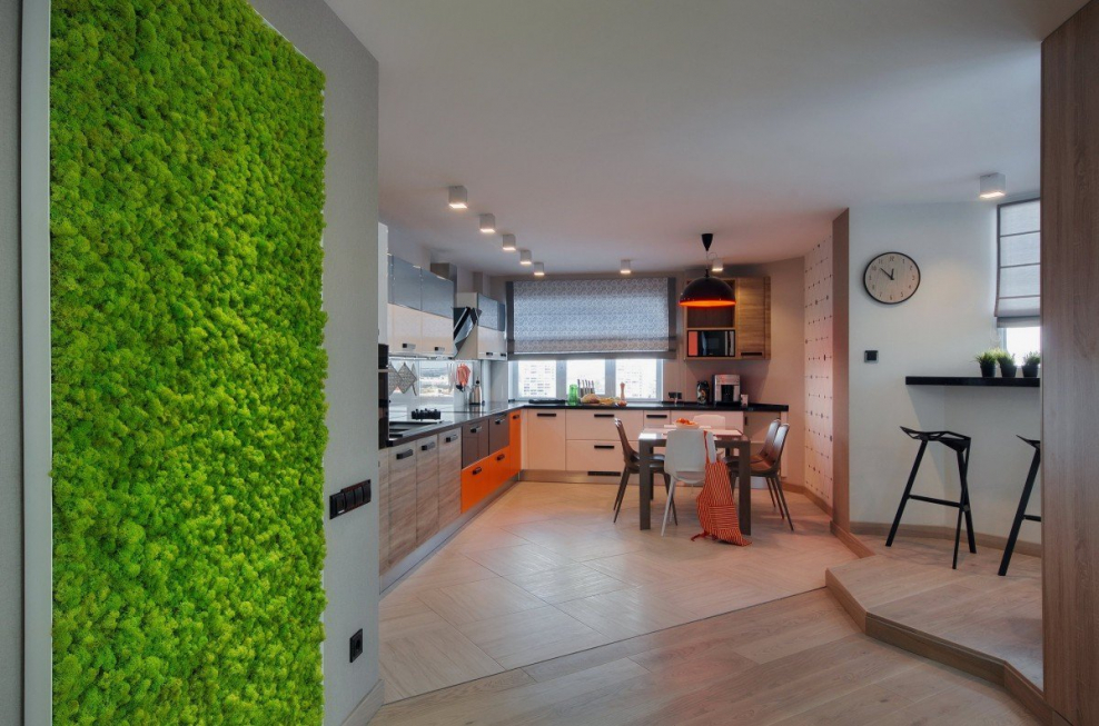 Стабилизированный мох в интерьере