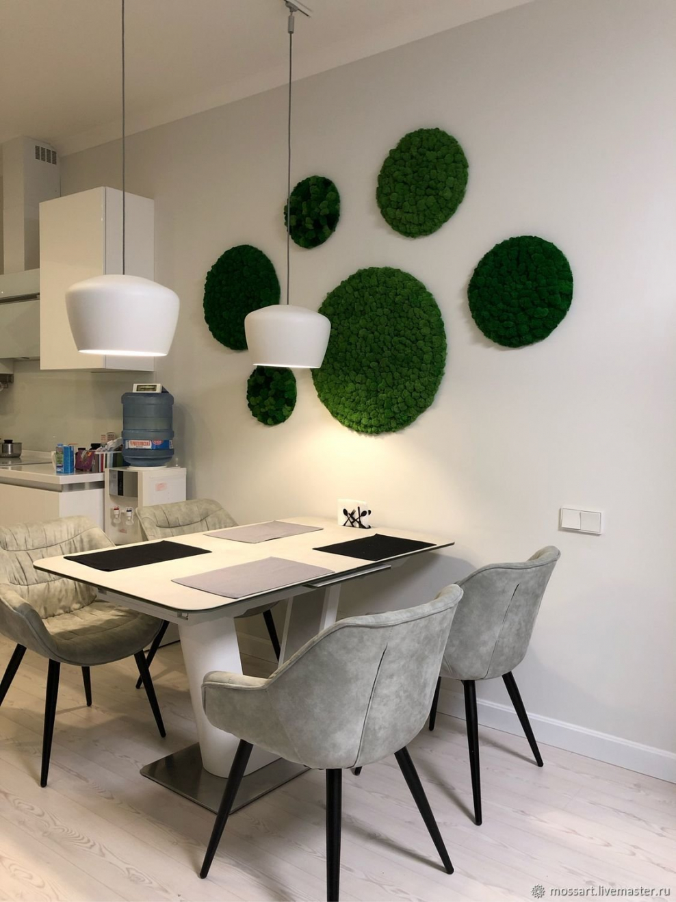 Стабилизированный мох в интерьере