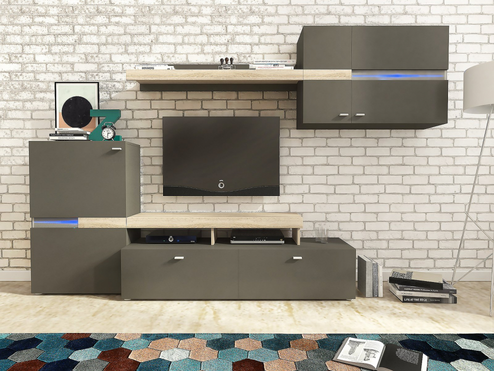 Стенка Лия дуб сонома графит