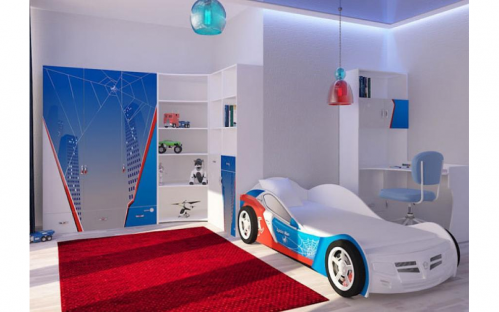 Кровать машина человек паук