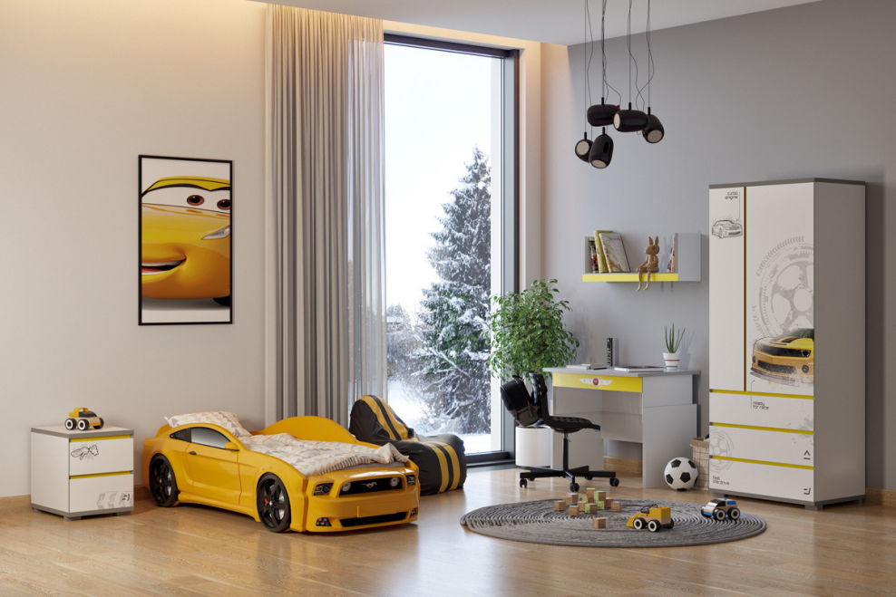 Кровать машина Light 3d "Мустанг"