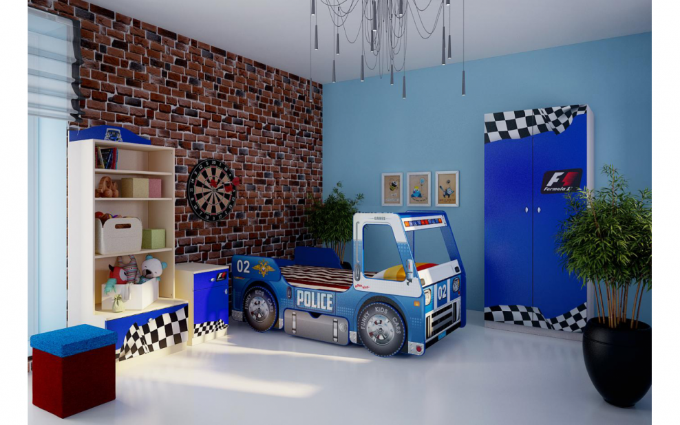 Детская комната для мальчика с машинами