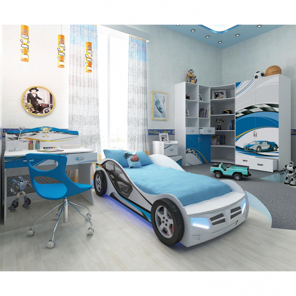 Кровать Адвеста машина синяя