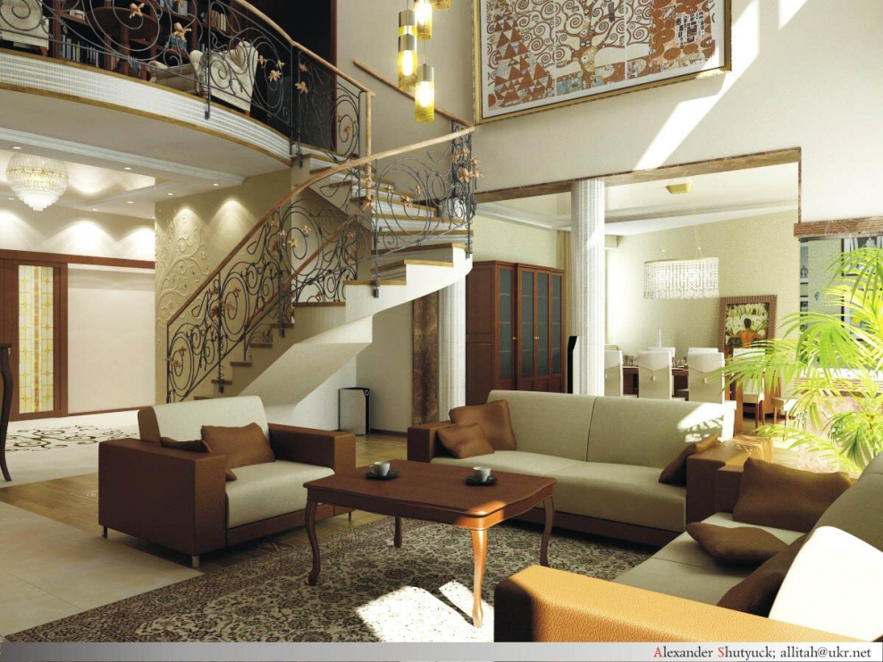 Двусветная гостиница с лестницей