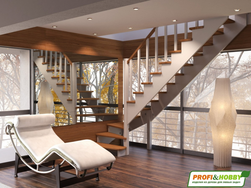 Лестница к-001м/1 с подступенками