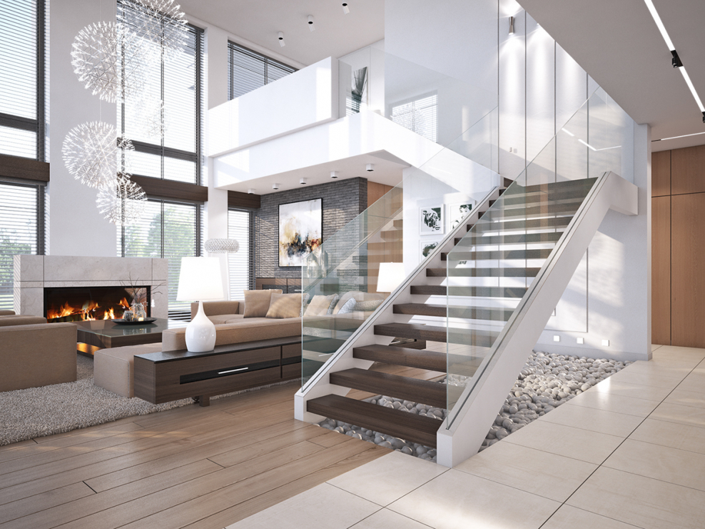 Двусветная гостиница с лестницей