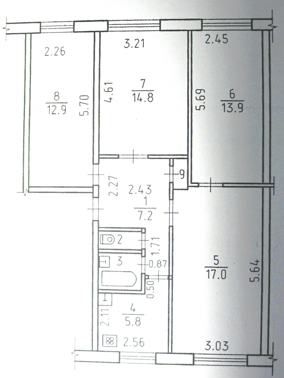 4 Комнатная квартира планировка хрущевка