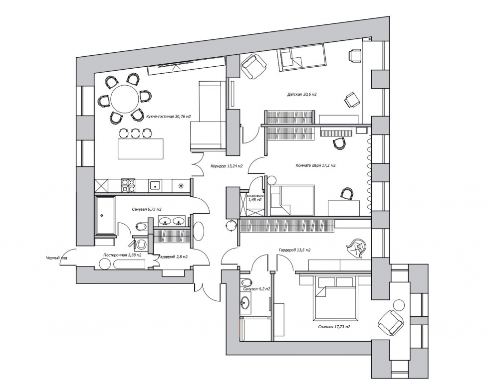 Проходная кухня гостиная планировка