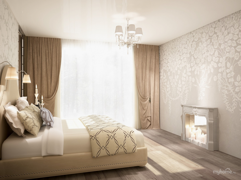 Спальня в песочных тонах