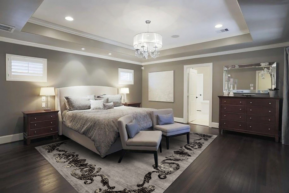 Споты в интерьере спальни