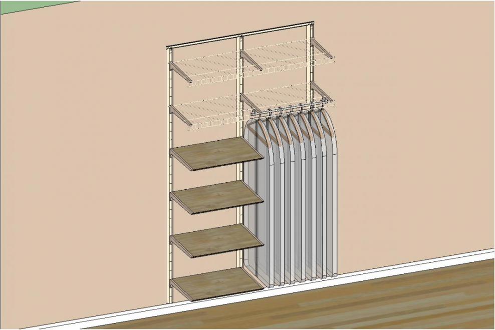 Стеллажи для гардеробной комнаты