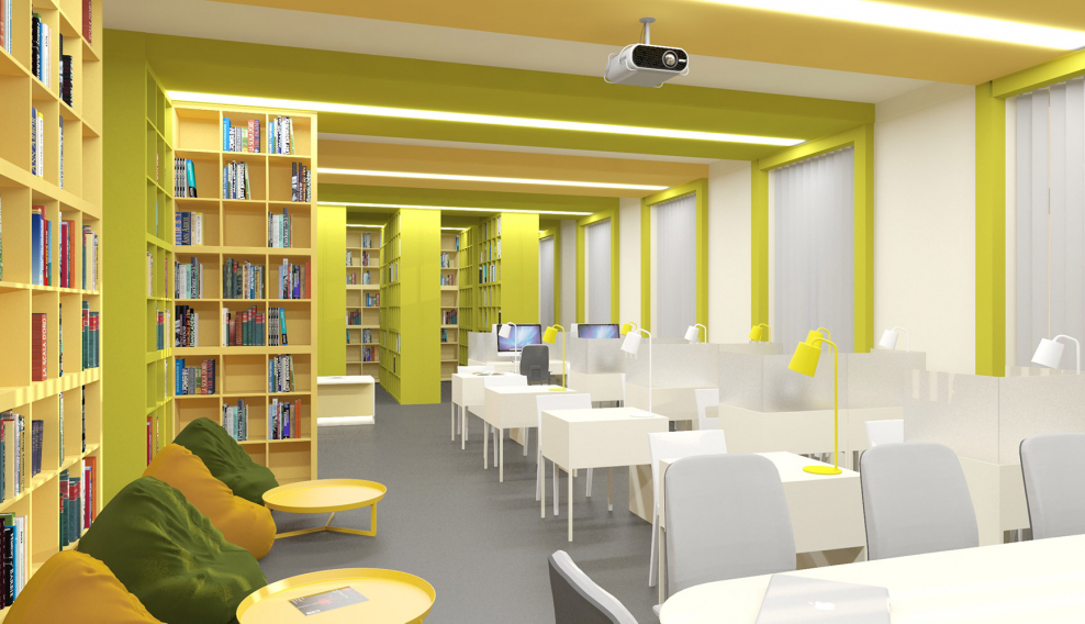 Интерьер современной библиотеки