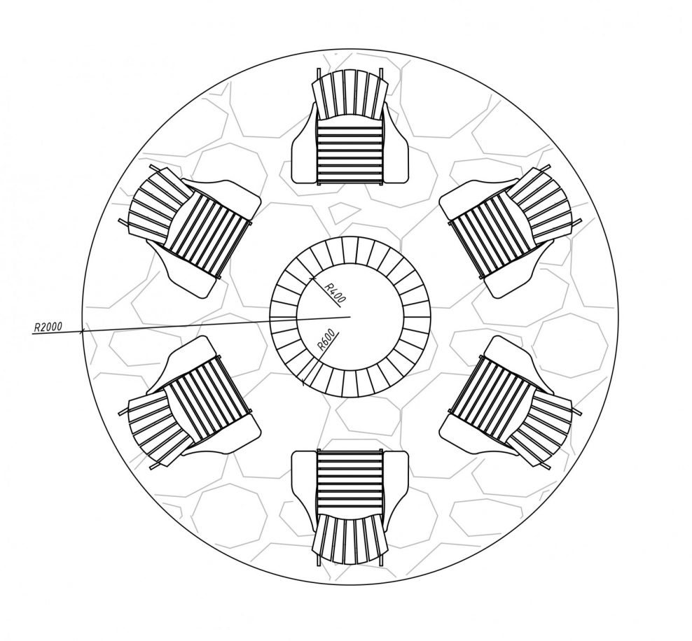 Круглая зона барбекю