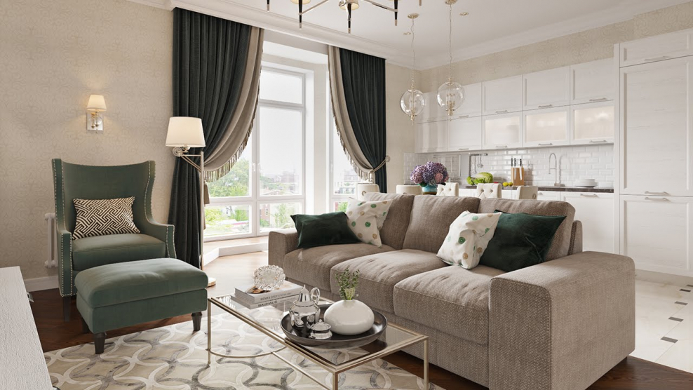 Гостиная американская Неоклассика